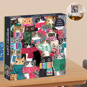 Wintry Cats 500 brikker puslespill