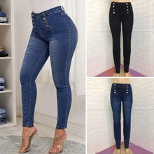 Last inn bildet i Galleri-visningsprogrammet, Dobbeltspente Skinny Jeans med Høy Midje
