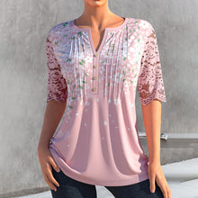 Last inn bildet i Galleri-visningsprogrammet, Blomstret bluse med blondeermer
