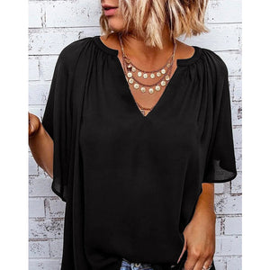 Løs Sommer-Topp i Chiffon for Kvinner