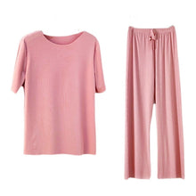 Last inn bildet i Galleri-visningsprogrammet, Komfortabel Ice Silk Kortermet T-skjorte Todelt sett
