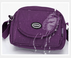 Vanntett nylon skulderveske for damer