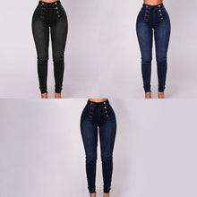Last inn bildet i Galleri-visningsprogrammet, Dobbeltspente Skinny Jeans med Høy Midje
